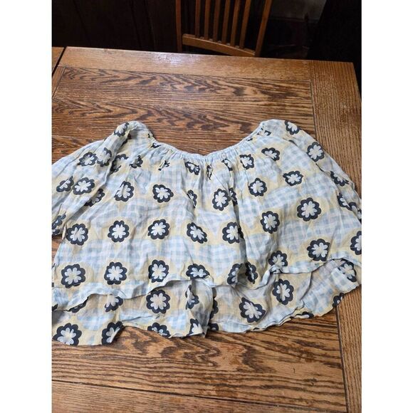 innika choo blue daisy blouse free size - Picture 4 of 4